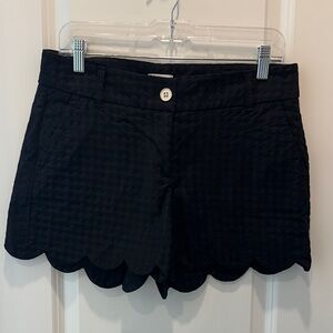 Crown & Ivy Black Scalloped High Waist Shorts